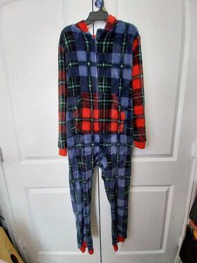 Cat & Jack Hooded Plaid Kids Fleece Suit